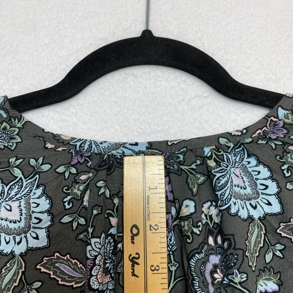 Torrid Challis Dress Women's 2X Gray Tea Length Front Tiered A-Line $79 NWOT - Picture 8 of 8